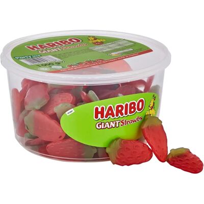Haribo Giant Strawb's 1kg Drum - Pack of 4 Haribo Giant Strawb's 1kg Drum - Pack of 4