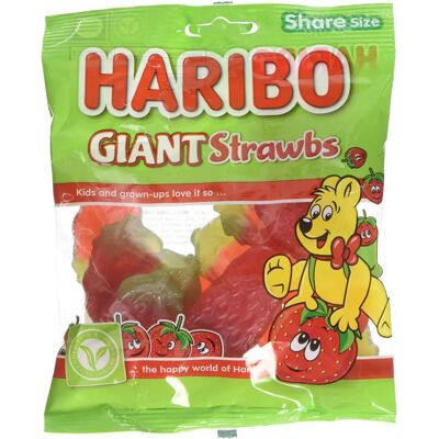Haribo Giant Strawbs 1.7kg - Chewy Strawberry Sweets Haribo Giant Strawbs 1.7kg - Chewy Strawberry Sweets