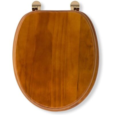 Croydex Massief Houten Toiletbril - Antieke Den - Messing Scharnieren Croydex Massief Houten Toiletbril - Antieke Den - Messing Scharnieren