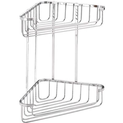 Croydex - Two Tier Corner Basket - Stainless Steel - Large - Shower Caddy Croydex - Two Tier Corner Basket - Stainless Steel - Large - Shower Caddy