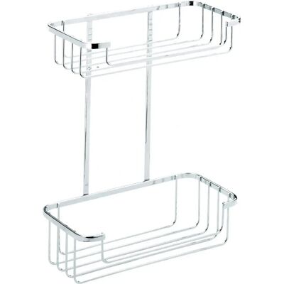 Croydex QM260541 Chrome 2-Tier Cosmetic Basket Shower Caddy - Shower Type Croydex QM260541 Chrome 2-Tier Cosmetic Basket Shower Caddy - Shower Type