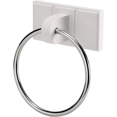 Croydex Portland Anillo para Toalla Blanco Pino Plateado Cromado - Anillo para Toalla Croydex Portland Anillo para Toalla Blanco Pino Plateado Cromado - Anillo para Toalla