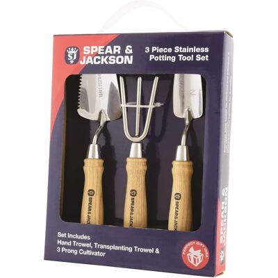 Spear & Jackson Garden Tool Set - 3 Piece Mini Potting, Trowels & Prongs Spear & Jackson Garden Tool Set - 3 Piece Mini Potting, Trowels & Prongs