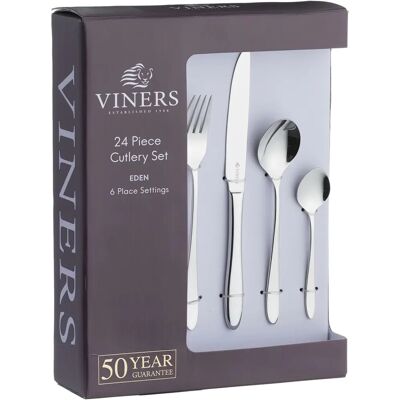 Viners Eden 24/10 Stainless Steel Cutlery Set - Elegant Modern Design Viners Eden 24/10 Stainless Steel Cutlery Set - Elegant Modern Design