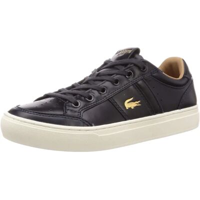Lacoste Zwarte Lederen Sneakers - Sportieve Schoenen Lacoste Zwarte Lederen Sneakers - Sportieve Schoenen