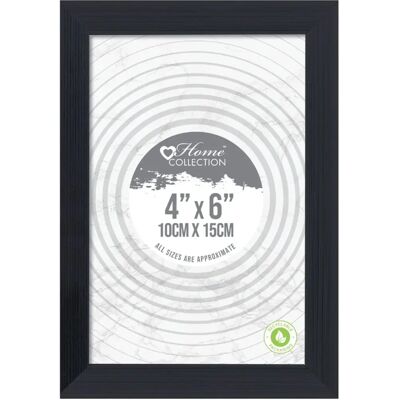 Home Collection Black Ribbed Photo Frame - 4x6 Home Collection Black Ribbed Photo Frame - 4x6