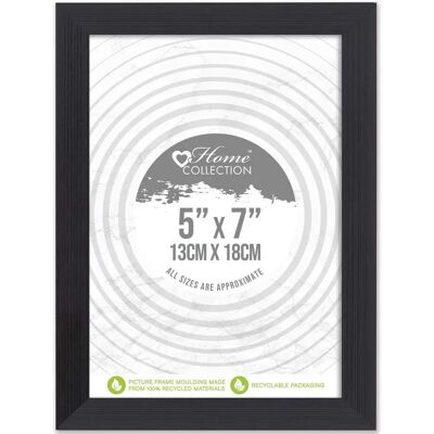 Home Collection Black Ribbed 5x7 Photo Frame - Photo Frame Home Collection Black Ribbed 5x7 Photo Frame - Photo Frame