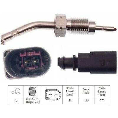 Lemark Exhaust Gas Temp Sensor - 03l906088gt 03l906088bk - Fits Skoda Fabia, Seat Ibiza, VW Polo, Audi A1 Lemark Exhaust Gas Temp Sensor - 03l906088gt 03l906088bk - Fits Skoda Fabia, Seat Ibiza, VW Polo, Audi A1