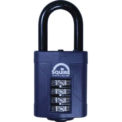 Squire CP50/1.5 Blue 50mm Long Shackle 4-Wheel Combination Padlock Squire CP50/1.5 Blue 50mm Long Shackle 4-Wheel Combination Padlock