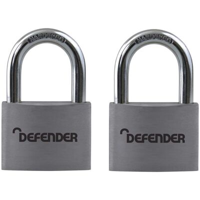 Squire Defender Cadenas en aluminium - Pack de 2 - 40mm - Publicité Squire Defender Cadenas en aluminium - Pack de 2 - 40mm - Publicité