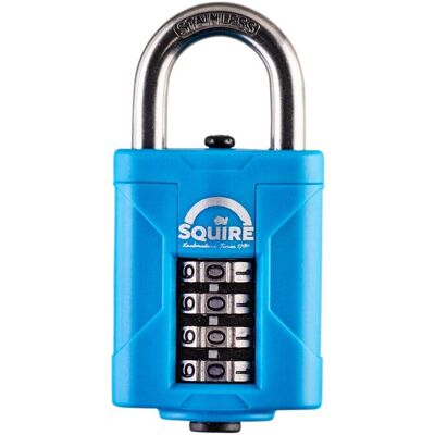 Squire Heavy Duty Padlock - Toughest Steel Shackle - 4 Wheel Combination - Padlock Squire Heavy Duty Padlock - Toughest Steel Shackle - 4 Wheel Combination - Padlock