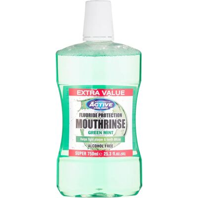 Beauty Formulas Active alkoholfreies Mundwasser mit grüner Minze, 750ml Beauty Formulas Active alkoholfreies Mundwasser mit grüner Minze, 750ml