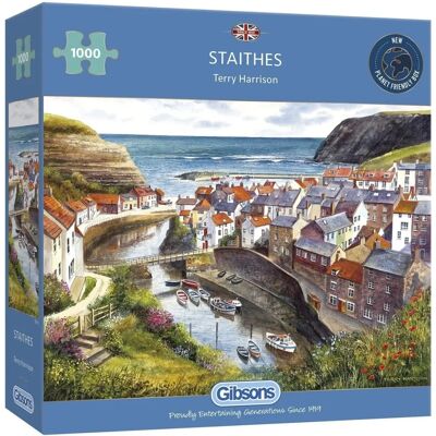 Gibsons Staithes Jigsaw Puzzle - 1000 Pieces - British Coastal Scene Gibsons Staithes Jigsaw Puzzle - 1000 Pieces - British Coastal Scene
