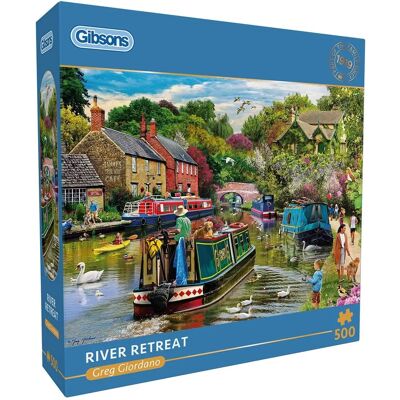 Gibsons River Retreat Puzzel van 500 Stukken - Kunst door Greg Giordano Gibsons River Retreat Puzzel van 500 Stukken - Kunst door Greg Giordano