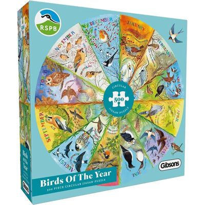 Gibsons White Logo Oiseaux de l'Année Puzzle Circulaire - 500 Pièces - Publicité Gibsons White Logo Oiseaux de l'Année Puzzle Circulaire - 500 Pièces - Publicité