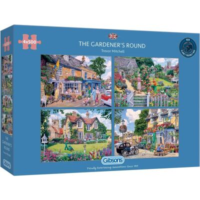 Gibsons De Tuinier Ronde Puzzel - 4 x 500 stukjes Gibsons De Tuinier Ronde Puzzel - 4 x 500 stukjes