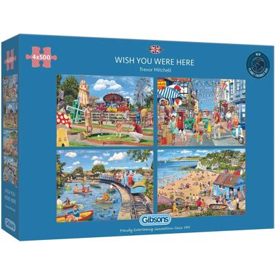 Gibsons Wish You Were Here Legpuzzel Set - 4x500 Stukjes Gibsons Wish You Were Here Legpuzzel Set - 4x500 Stukjes