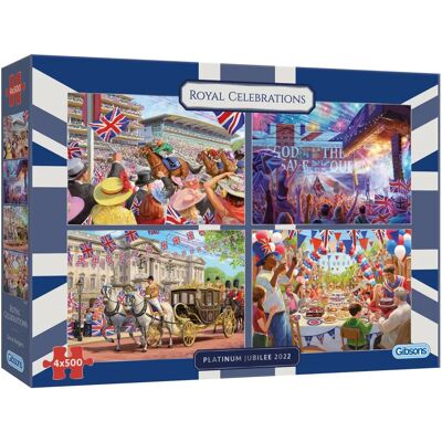 Gibsons Královské Oslavy Puzzle - 4x500 Dílů Gibsons Královské Oslavy Puzzle - 4x500 Dílů