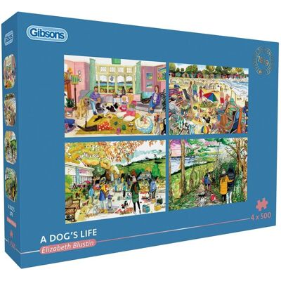 Gibsons Het Leven van een Hond Puzzel - 4 x 500 Stukjes Gibsons Het Leven van een Hond Puzzel - 4 x 500 Stukjes