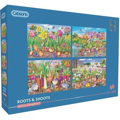 Gibsons Gibsons Roots and Shoots Puzzel - 4 x 500 Stukjes Gibsons Gibsons Roots and Shoots Puzzel - 4 x 500 Stukjes
