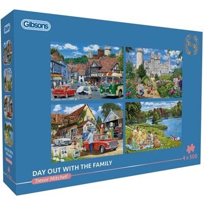 Gibsons Gibsons Dag Uit met Familie Puzzel 4x500 Gibsons Gibsons Dag Uit met Familie Puzzel 4x500