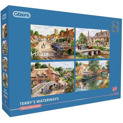 Gibsons Terry's Waterways Multi-Box Puzzel - 4x500 Stukjes Gibsons Terry's Waterways Multi-Box Puzzel - 4x500 Stukjes
