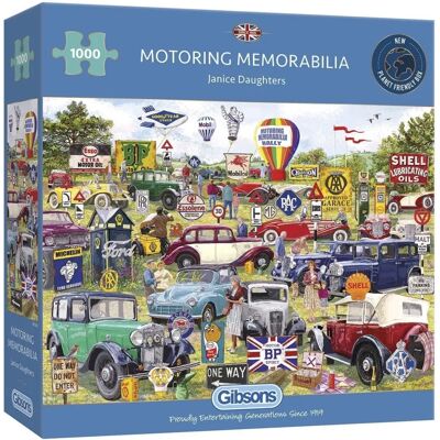 Gibsons Merk Motoring Memorabilia 1000 Stukjes Puzzel - Puzzel Gibsons Merk Motoring Memorabilia 1000 Stukjes Puzzel - Puzzel