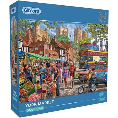 Gibsons York Market 1000-delige Legpuzzel - Kunst van Steve Crisp Gibsons York Market 1000-delige Legpuzzel - Kunst van Steve Crisp