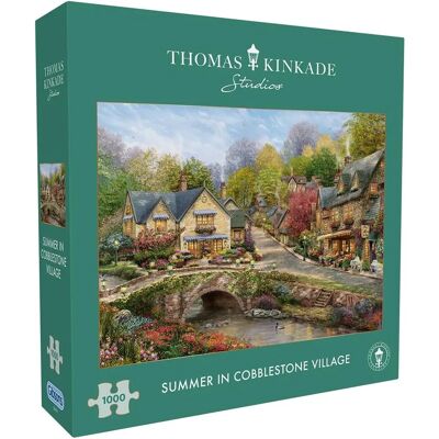 Gibsons Kinkade Summer in Cobblestone Village - Jigsaw Puzzle Gibsons Kinkade Summer in Cobblestone Village - Jigsaw Puzzle