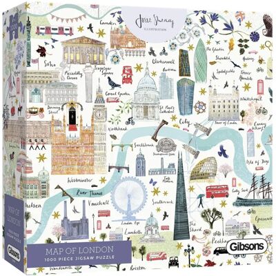 Gibsons Kaart van Londen 1000-delige Puzzel - Kaart van Londen Gibsons Kaart van Londen 1000-delige Puzzel - Kaart van Londen