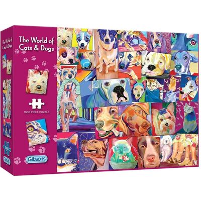 Gibsons De Wereld van Katten & Honden Puzzel (1000 Stukjes) Gibsons De Wereld van Katten & Honden Puzzel (1000 Stukjes)