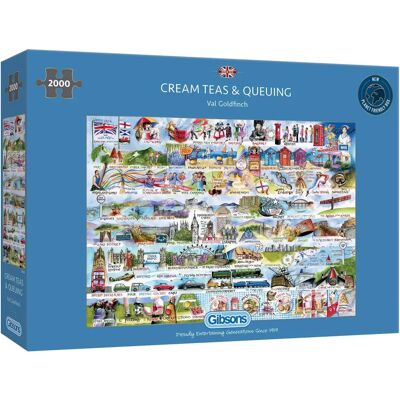 Gibsons Cream Teas & Řažka ve frontě - Puzzle - 2000 Dílů Gibsons Cream Teas & Řažka ve frontě - Puzzle - 2000 Dílů