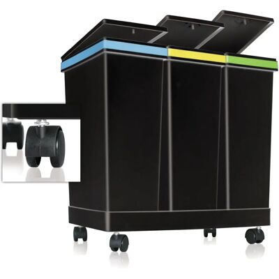CILLI - 3 Behälter-Set für Abfallsortierung - 63L auf Rädern CILLI - 3 Behälter-Set für Abfallsortierung - 63L auf Rädern