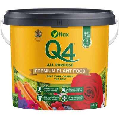 Vitax Q4 Fertiliser - 4.5kg - All-purpose Plant Food - Slow Release Vitax Q4 Fertiliser - 4.5kg - All-purpose Plant Food - Slow Release