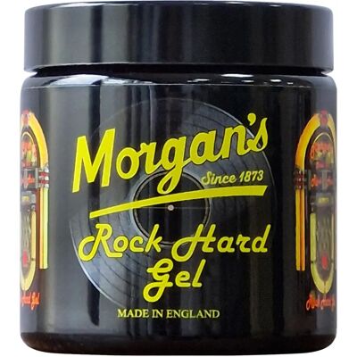 Morgan's Rock Hard Gel - Gel capillaire pour style et fixation - Publicité Morgan's Rock Hard Gel - Gel capillaire pour style et fixation - Publicité
