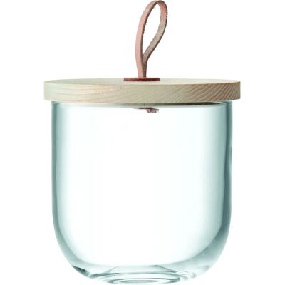 LSA International Ivalo Behälter - Glas, Holz, Leder - 15,5cm - Behälter LSA International Ivalo Behälter - Glas, Holz, Leder - 15,5cm - Behälter
