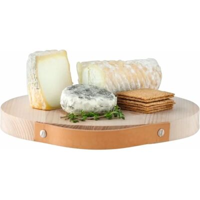 Tabla de servir de madera de fresno natural de LSA International con asa de cuero - Tabla de servicio Tabla de servir de madera de fresno natural de LSA International con asa de cuero - Tabla de servicio