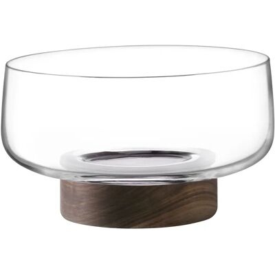 LSA International City Glass Bowl with Walnut Base - 30cm - Clear LSA International City Glass Bowl with Walnut Base - 30cm - Clear