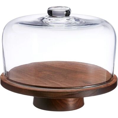 Cappello per torta e formaggi City di LSA International - Base in noce, 26cm Cappello per torta e formaggi City di LSA International - Base in noce, 26cm