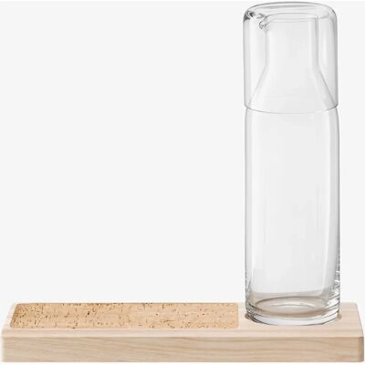 Set de Jarras y Vasos de Vidrio de Madera de Fresno y Corcho - 28cm Set de Jarras y Vasos de Vidrio de Madera de Fresno y Corcho - 28cm
