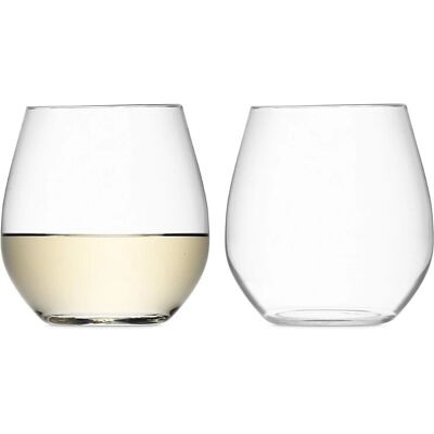 LSA International Wine Stemless White Wine Glass - Set of 2 - 370ml - Clear LSA International Wine Stemless White Wine Glass - Set of 2 - 370ml - Clear