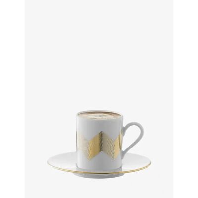 LSA International Chevron Coffee Cup and Saucer Set of Four - Coffee Cup and Saucer Set LSA International Chevron Coffee Cup and Saucer Set of Four - Coffee Cup and Saucer Set