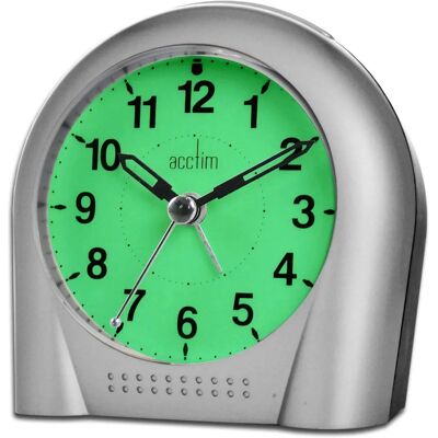 Acctim Sweeper Alarm Clock - Silver - Non-ticking - 1 Year Acctim Sweeper Alarm Clock - Silver - Non-ticking - 1 Year