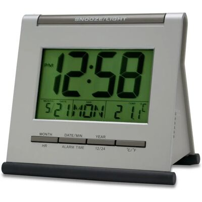 Acctim - Apex Smartlite LCD Clock - Silver - Alarm Clock Acctim - Apex Smartlite LCD Clock - Silver - Alarm Clock