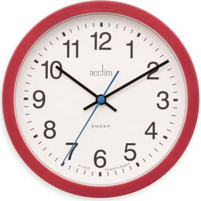 CHRISTOFFEL Bromham - Wanduhr - Rot - 3cm - Arabische Ziffern - Quarz CHRISTOFFEL Bromham - Wanduhr - Rot - 3cm - Arabische Ziffern - Quarz