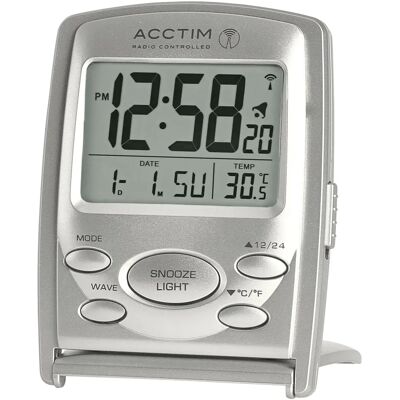 Acctim Vista Radio Controlled Multi-function LCD Travel Alarm Clock - Travel Alarm Clock Acctim Vista Radio Controlled Multi-function LCD Travel Alarm Clock - Travel Alarm Clock