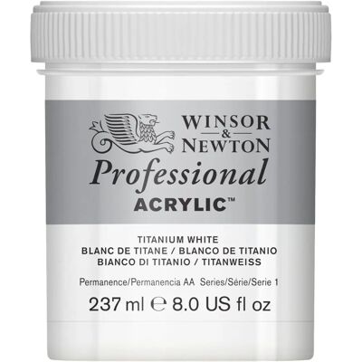 Winsor & Newton Peinture Acrylique Professionnelle Blanc de Titane - 237ml Winsor & Newton Peinture Acrylique Professionnelle Blanc de Titane - 237ml