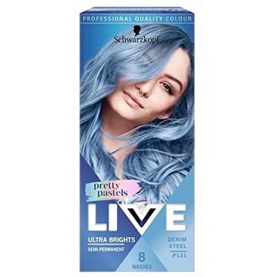 Schwarzkopf Marque Modèle Denim Steel Teinture Capillaire Ultra Brights - Semi-Permanente - Publicité Schwarzkopf Marque Modèle Denim Steel Teinture Capillaire Ultra Brights - Semi-Permanente - Publicité
