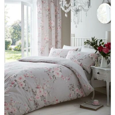 Catherine Lansfield Canterbury Graues Bettwäsche-Set - Einzel - Blumen Catherine Lansfield Canterbury Graues Bettwäsche-Set - Einzel - Blumen