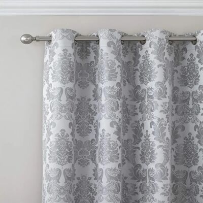 Catherine Lansfield Damask Jacquard Tende Argento Catherine Lansfield Damask Jacquard Tende Argento